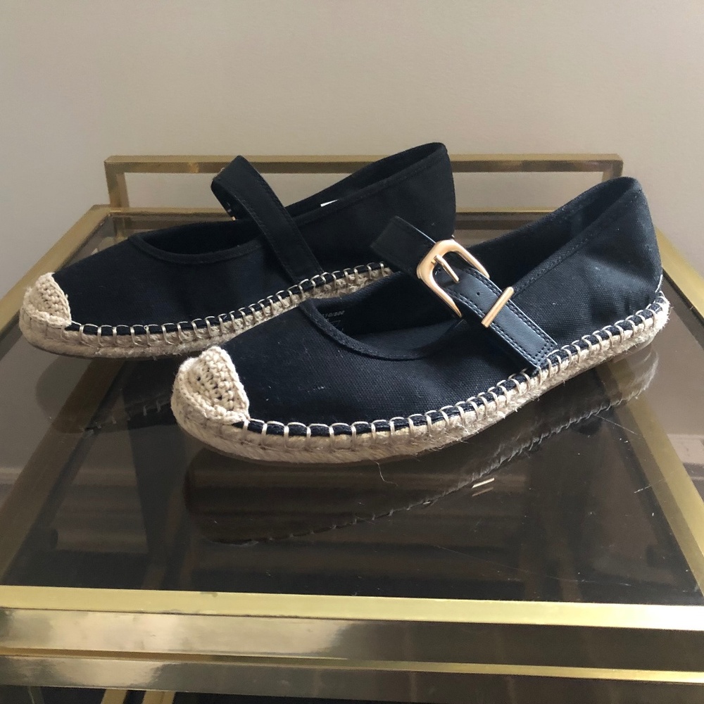 Zara black Mary Jane espadrilles-size 39